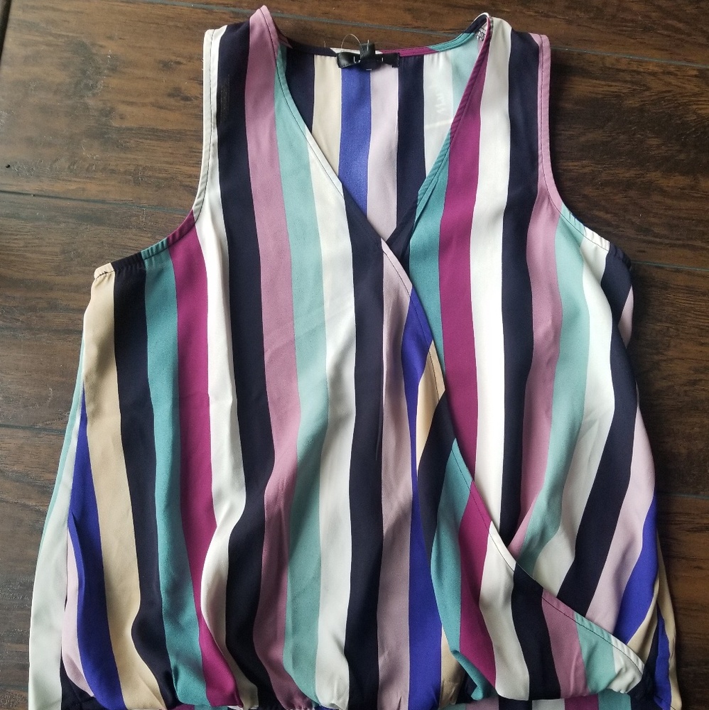 Rachel Roy striped wrap top